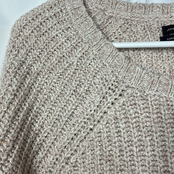 American Eagle Outfitters  AHH-mazingly soft popover crewneck sweater Sz M Taupe - Picture 3 of 7